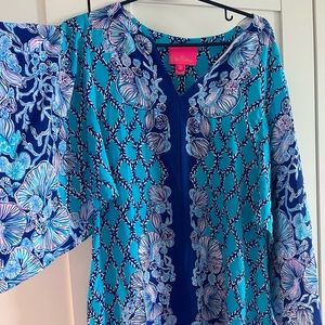 New Lilly Pulitzer silk lapis lazuli caftan dress Shalynn 6